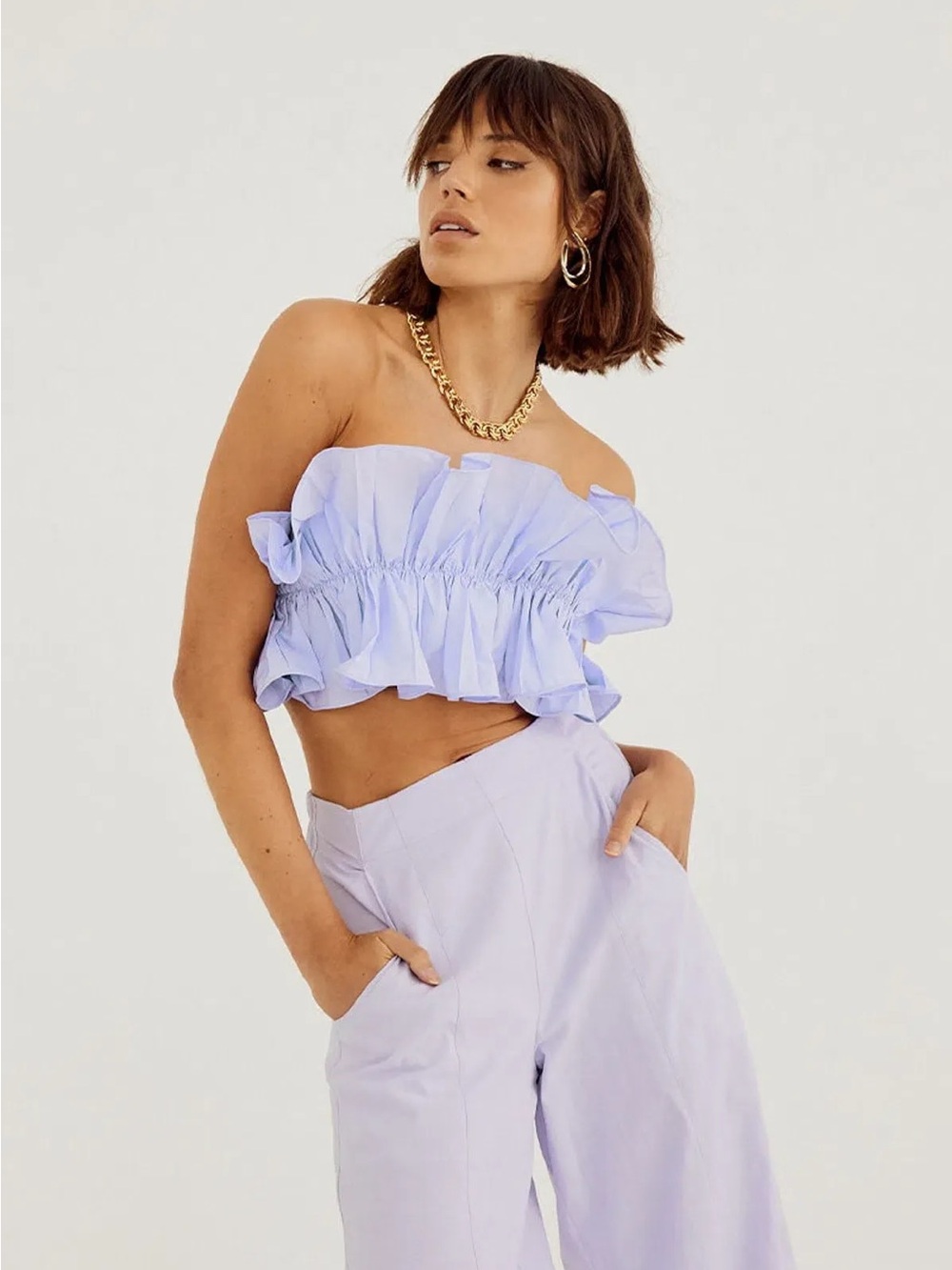SOVERE Studio Rapture Bodice Ruffle Tube Top Size M